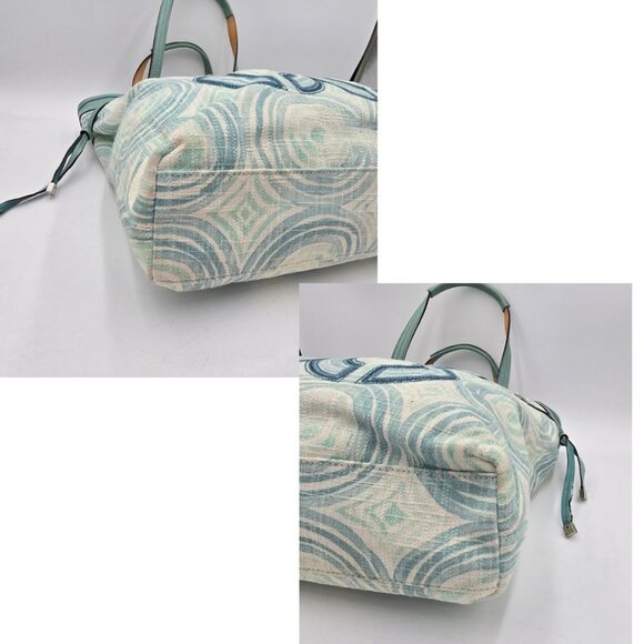 Coach Audrey Signature Op Art Swirl Tote Bag Aqua Cream A1193-17044 - Picture 9 of 15